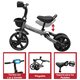 thumbnail image 5 of Triciclo 3 en 1 Plegable para Niños Convertible a Bicicleta y Balance Bike Luz Sonido Apto a partir de 2 Años o Hasta 25 kg -Gris, 5 of 7