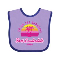 Inktastic Summer Enjoy the Sunshine Fort Lauderdale Florida in Pink Boys or Girls Baby Bib