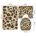 thumbnail image 3 of Gold and Brown Of Leopard Print Bathroom Rugs Sets 3 Piece,Toilet Cover Set,Absorbent Non Slip Bathroom Mats Sets with U-Shaped Contour Rug Toilet Rug Set, 3 of 5