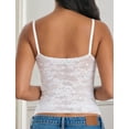thumbnail image 3 of Aivtalk Women Lace Bralette Camisole V Neck Cami Tank Ladies Seamless Bandeau Tank Tops Vest Slim Fit Going Out Outfits S White, 3 of 7