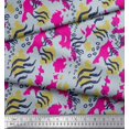 thumbnail image 3 of Soimoi Pink Heavy Satin Fabric Leopard & Wild Animal Skin Decor Fabric Printed BTY 54 Inch Wide, 3 of 3
