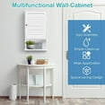 thumbnail image 3 of Bathroom Wall Cabinet, Large Capacity Storage Cabinet with Single Louver Door, Height Adjustable Shelf, Wood Hanging Medicine Cabinet for Kitchen, Living Room and Bathroom (White), 3 of 5