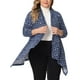 thumbnail image 1 of Agnes Orinda Ropa de abrigo para mujer de tallas grandes, primavera, otoño, invierno, suéter de punto asimétrico, cárdigan 4X azul marino, 1 of 6