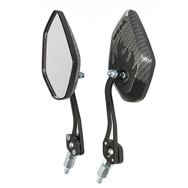 Riwcyla Motorcycle Rearview Mirror Universal Wide Angle Rear View Mirrors Fire Pattern Support 360° Rotation Safety Mirror for Motorcycle Bike ATV Dirt Bike