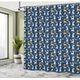 thumbnail image 4 of Ambesonne Cartoon Shower Curtain, Giraffes Dream Big Message, 69"Wx70"L, Night Blue Orange and Rose, 4 of 4