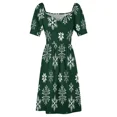 thumbnail image 4 of Green Snowflake Pattern Sleeveless Dress women's dresses luxury women's fashion dresses Female dress festival outfit women, 4 of 6