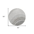 thumbnail image 3 of 8' Gray Silver And Beige Round Abstract Washable Indoor Outdoor Area Rug, 3 of 5