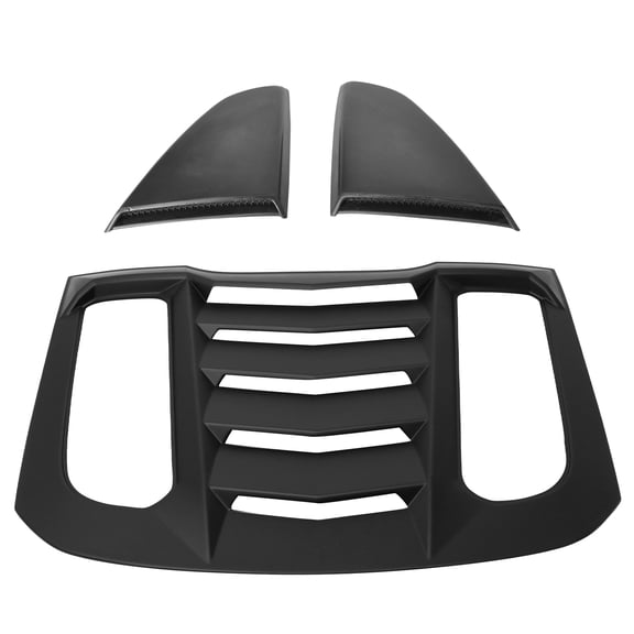 Ikon Motorsports Compatible with 15-23 Ford Mustang IKON V2 Style Rear Side Window Louver - Matte Black