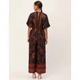 thumbnail image 4 of Moomaya Women's Printed Jumpsuit, V-Neck Sleeveless Wide Leg Loose Boho Style Jumpsuits, 4 of 9