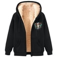 thumbnail image 2 of Fanxing Mens Sherpa Lined Coats Winter Zip Up Graphic Sweatshirts Fleece Hooded Coat Fashion Jackets Outerwear Black,XL, 2 of 5