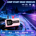 thumbnail image 2 of ODEGNC 6000A Jump Starter with Air Compressor 150PSI, 25000mAh Portable Car Battery Charger, Sakura Pink for SUV RV, 2 of 10
