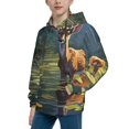 thumbnail image 2 of Easygdp Peaceful Deer Lily Pond Boys Hoodie Kids Sweatshirt Youth Pullover With Hood-Large, 2 of 6