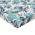 thumbnail image 4 of Ambesonne Tropical Vibes Fitted Sheet, Jungle Boho Palms, Twin XL Size, Seafoam White Dark Indigo, 4 of 5