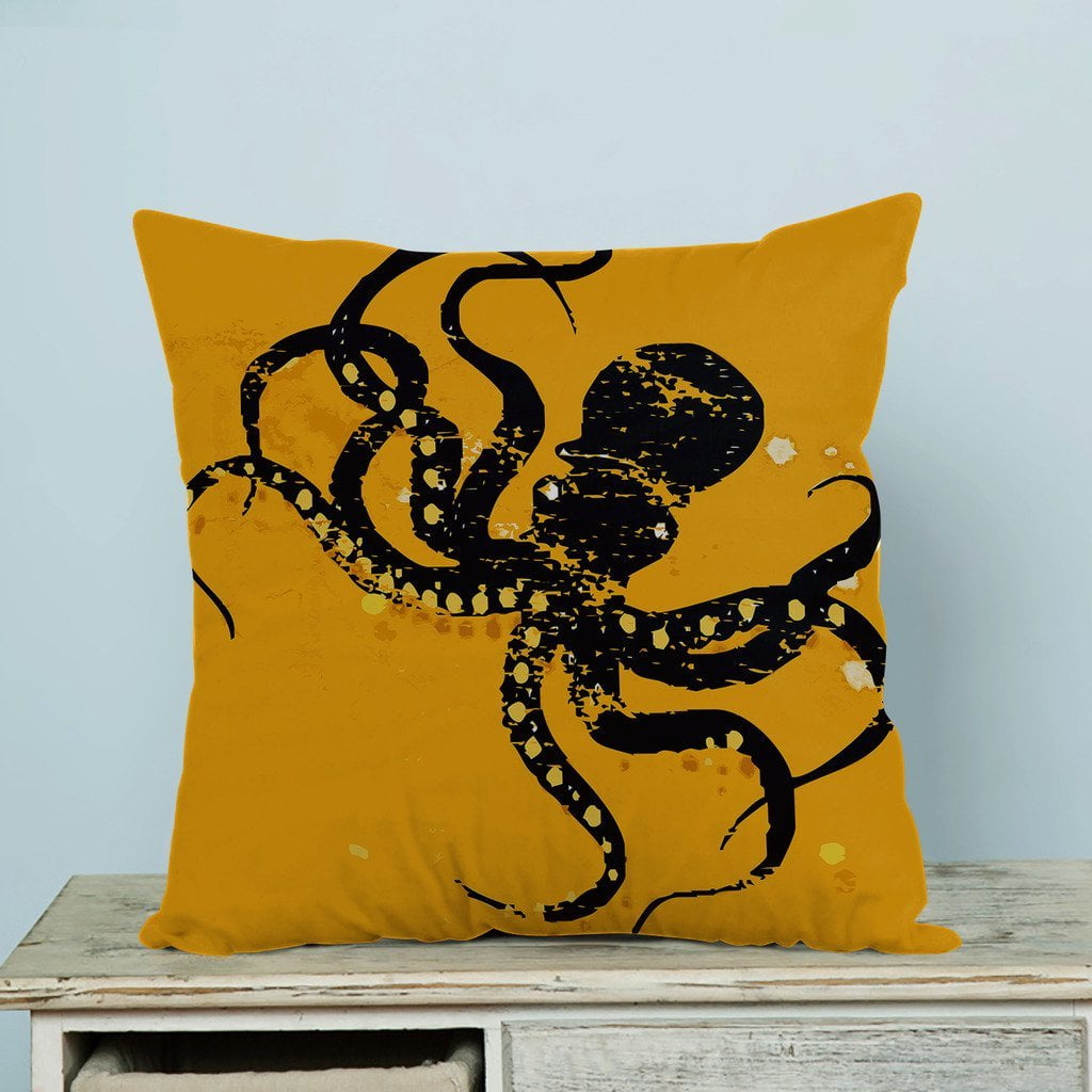 GCKG Black Octopus Pillow Case Pillow Cover Pillow Protector Two Sides