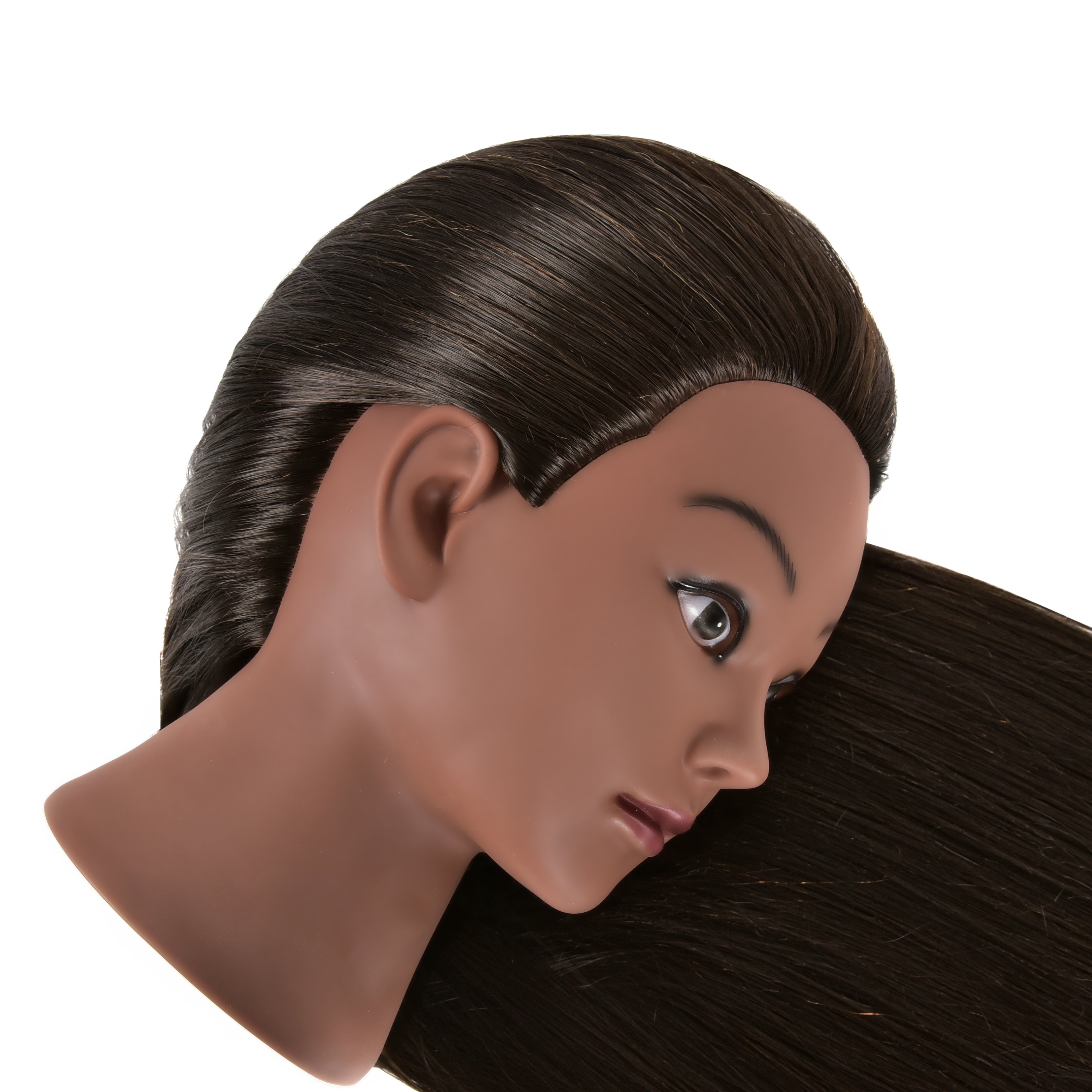 RYHAIR 30 inches Long 80% Human Hair Mannequin Head for Practice Braiding Styling Updos Cosmetology Barber Training Display with Stand