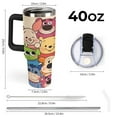 thumbnail image 2 of Winnie The Pooh Car Cup Tumbler with Handle Straw 40oz Cupholder Water Bottle Insulated Stainless Steel Cup, 2 of 8