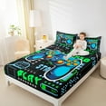 thumbnail image 4 of jejeloiu Pixel Miners Grid Twin Sheet Sets,Boys Gamepad Console Twin Fitted Sheet,Teens Video Game Flat Sheet For Kids,Microfiber Bedroom Decor,3pcs, 4 of 7