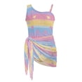thumbnail image 7 of SEANATIVE Girls Swimwear Set One Piece Swimsuit with Swim Cover Ups Stylish Cut Out Bathing Suit for Vacation Beach Summer Holiday, Size 7-8, Star Pink Yellow Blue, 7 of 7