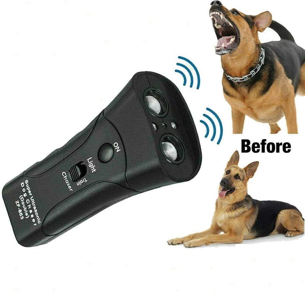 Ultrasonic Anti Dog Barking Pet Trainer LED Light Gentle Chaser Device Tool