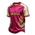 thumbnail image 2 of Mexico Soccer Jersey Men 2026 Soccer Shirt 2D Graphic Crew Neck Short Sleeve Summer Tee Hot Pink XXL, 2 of 4