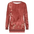 thumbnail image 4 of Penkiiy Chandail pour Femmes à Manches Longues, Blouses et Chemises à Col Rond 1 Rouge Vêtements Y2K, 4 of 5