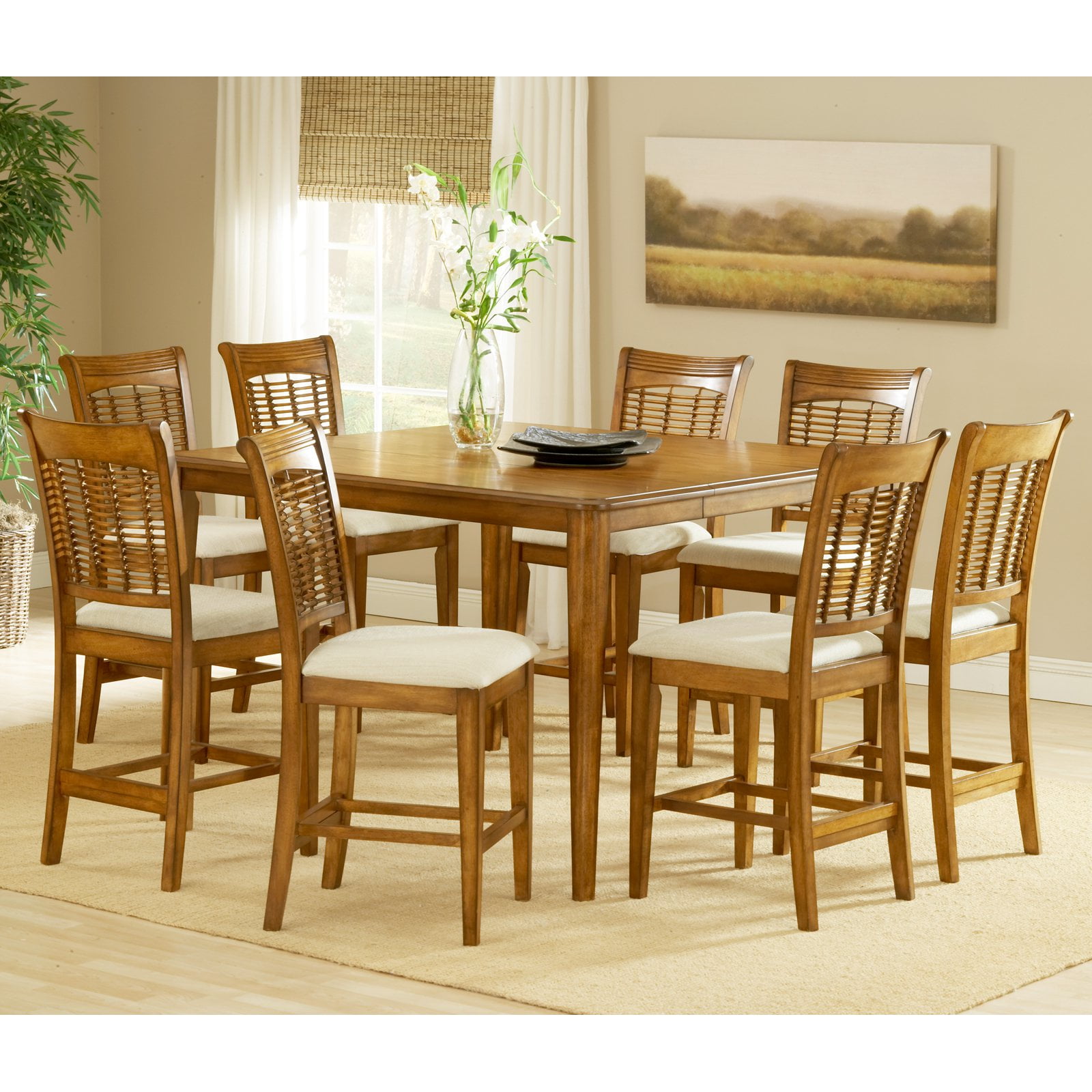 Hilale Bayberry Glenmary 9 Piece Rectangle Counter Height Dining Hilale Bayberry Glenmary 9 Piece Rectangle Counter Height Dining Set With Leaf Oak