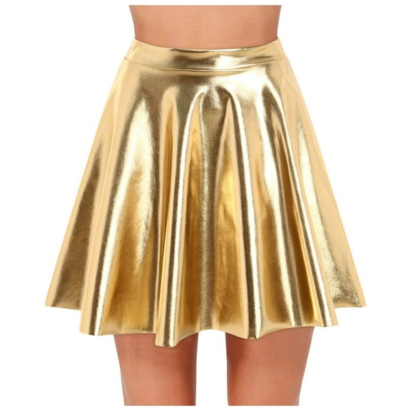 yocbz Womens Skirts Women's Pleated Tennis Skirt Golf Skorts Side Pocket High-Waisted Athletic Skirt for Yoga Gym Running Casual Gold,Size for XXL