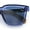 Blue Brown Marble - Navy, variant on Retro Concave Curved Hipster Horn Rim Plastic Sunglasses Blue Brown Marble - Navy