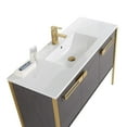 thumbnail image 3 of Fine Fixtures Oakville 48 in. W x 18 in. D x 33 in. H Bathroom Vanity in Black Coal Oak with White Ceramic Sink - Satin Brass hardware, 3 of 7
