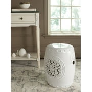Safavieh Flower Drum Indoor/Outdoor Garden Patio Stool, White