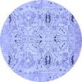 thumbnail image 1 of Ahgly Company Machine Washable Indoor Round Oriental Blue Traditional Area Rugs, 6' Round, 1 of 4