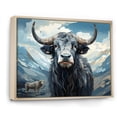 thumbnail image 2 of Designart "Painted Blue And Grey Yaks II" Yaks Floater Framed Wall Art Living Room, 2 of 5