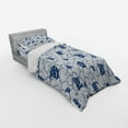 thumbnail image 2 of Ambesonne Nautical Bedding Set 3 Pcs, Boat on Ocean Journey, Twin XL, Blue and White, 2 of 2