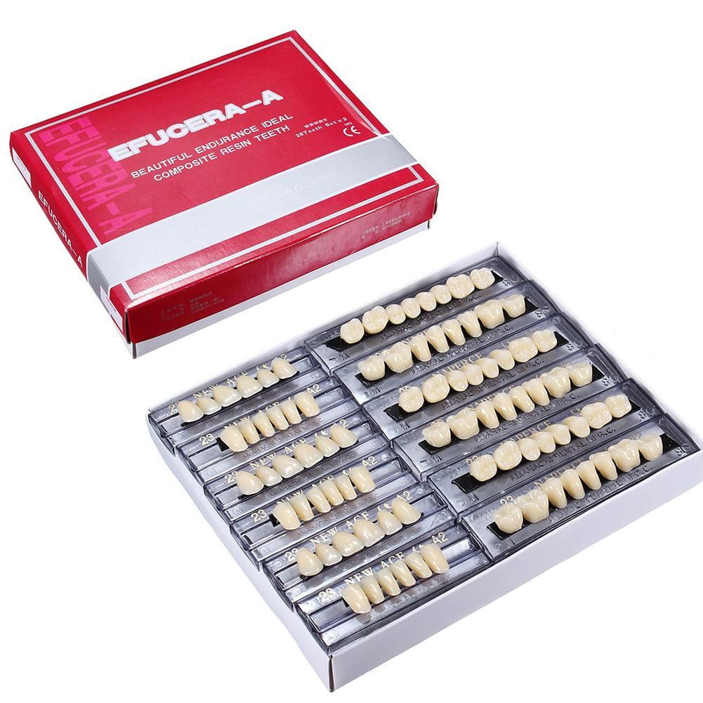 168pcs Dental Acrylic Resin Denture lti-colored Synthetic False  D3C7
