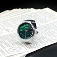 thumbnail image 3 of ievspot 1Pcs Round Green Dial Elastic Stainless Steel Watch Finger Ring Birthday Gift Fashion Accessories, 3 of 8