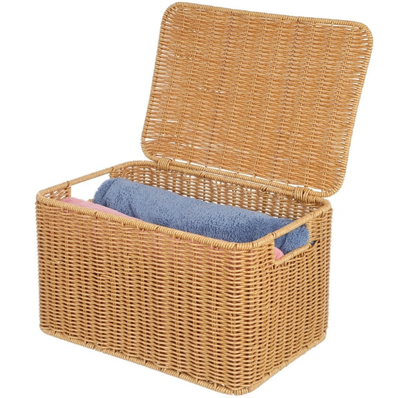 HOMEMAXS Storage Bin with Lid Woven Basket Children's Organizer