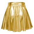 thumbnail image 4 of Falda metálica para mujer falda patinadora plisada acampanada transpirable con dobladillo fluido de cintura alta a la moda línea A para rendimiento Anggrek Otros, 4 of 5