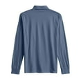 thumbnail image 6 of WTOBBY Men's Retro Style Small V-Neck Long Sleeve Top with Solid Color, Retro Casual Shirt for Comfortable and Timeless Everyday Look,Navy M, 6 of 6
