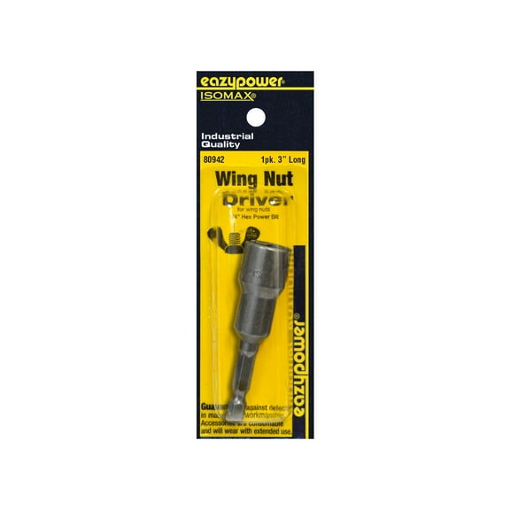 Eazypower Wing Nut Driver, 3", 1/4" Hex