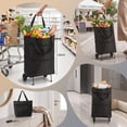 thumbnail image 4 of Kieccall Foldable Rolling Utility Cart, Portable Collapsible Shopping Trolley with Wheels, Lightweight Carry Hand Cart for Grocery Laundry Home Use Gift, 4 of 8