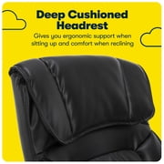 Serta Hannah Executive Office Chair, Ergonomic Computer Chair with Lumbar Support, Adjustable Seat, Pillowed Headrest, Bonded Leather, Black
