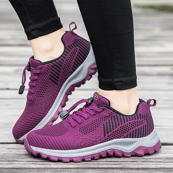 Commforr Women's Running Shoes, Shoes for Women Sneakers, Comfort Wear Orthowear Shoes for Women, Comfortwear Orthopedic Sneakers, Arch Support Slip-On Breathable Walking Shoes, Dark Purple, 8.5