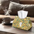 thumbnail image 4 of ZUXONGSY Sunflower Cat Tissue Box Covers PU Leather Ttissue Box Cover Rectangle with Buckle Facial Paper Organizer Dispenser Dustproof Tissues Cube Box Cover Attractive Decor, 4 of 7