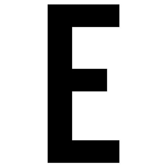 J.J. Keller 61615 Letter E White Vinyl Adhesive Label - 12 in.