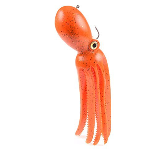 PVC,3.54/7.87/9.45inch,0.81/6.35/9.88oz,Mulit-Colors Option East Rain Artficial Octopus Swimbait with Skirt Tail Lingcod Rockfish Jigs for Saltwater Fishing Big Game