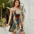 thumbnail image 5 of Fantasy Harlequin Cats Women's Tank Dress V Neck Sleeveless Summer Sundress, 5 of 7