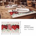thumbnail image 3 of Placemats Set of 4, Valentine's Day Woven Placemat, Linen Place Mats for Kitchen/Dining Tables, Red Strip Plaid Love Eucalyptus Beige Burlap Washable Table Mats for Party, 3 of 8