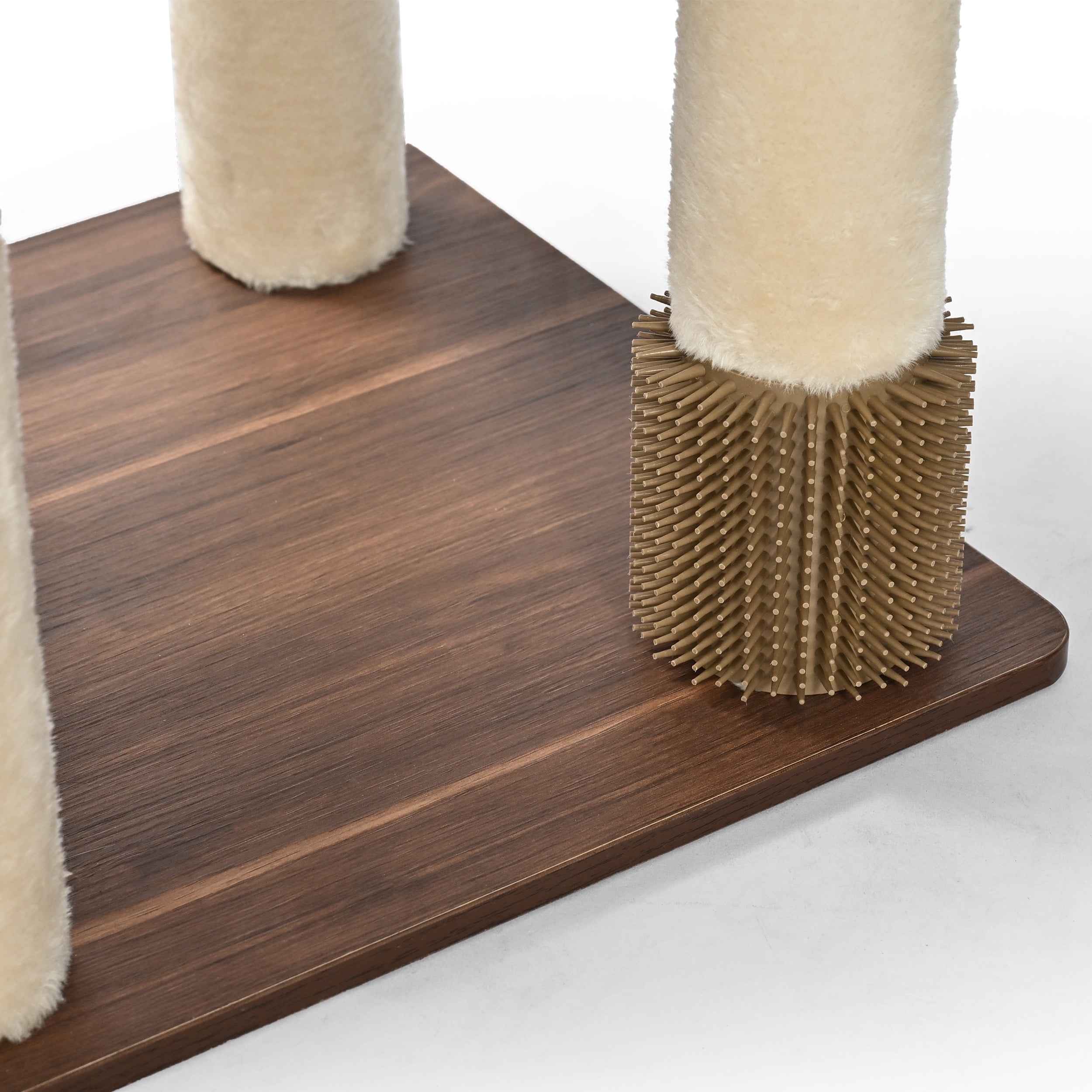 Vibrant Life 6-Level 56" Cat Tree with Grooming Brush and Condo, Beige
