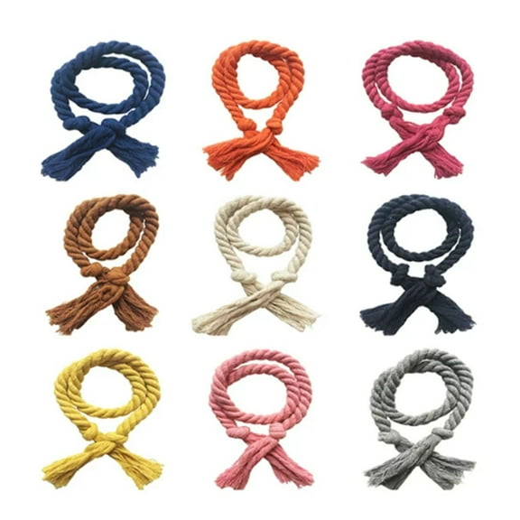 2X Rope 2Pcs Curtain Tiebacks Rope Outdoor Curtain Tiebacks Natural Cotton Curtain Ties Village Rural Rustic Curtain Holdbacks Farmhouse Boho Curtain Tie Backs Holders for Drapes Curtain