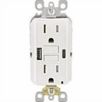 Leviton 3016780, 15A 125V White GFCI Outlet & USB Charger